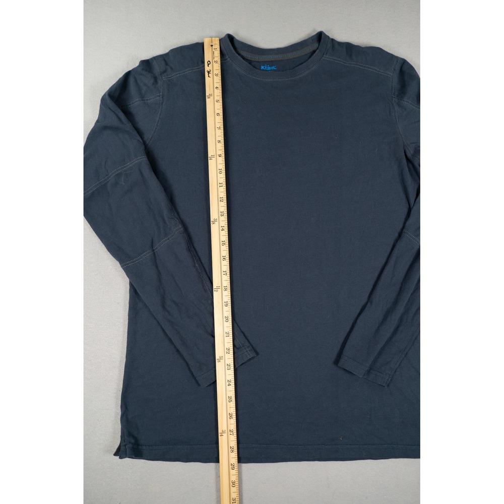 KUHL Mens Shirt Wildfibre Long Sleeve Organic Cotton Navy Blue Size L Hiking image 5